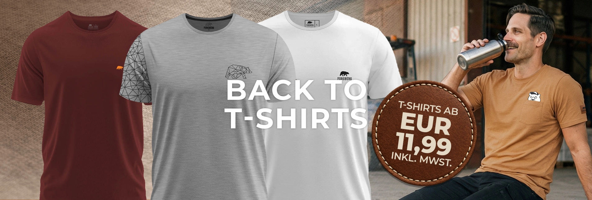 t-shirt, kurzarm, runde halsausschnitt, unifarben, logo-patch