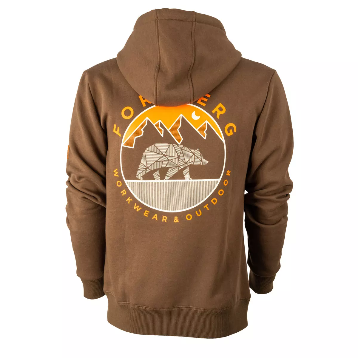 FORSBERG brauner Hoodie mit Logo auf Brust und Rücken - 2