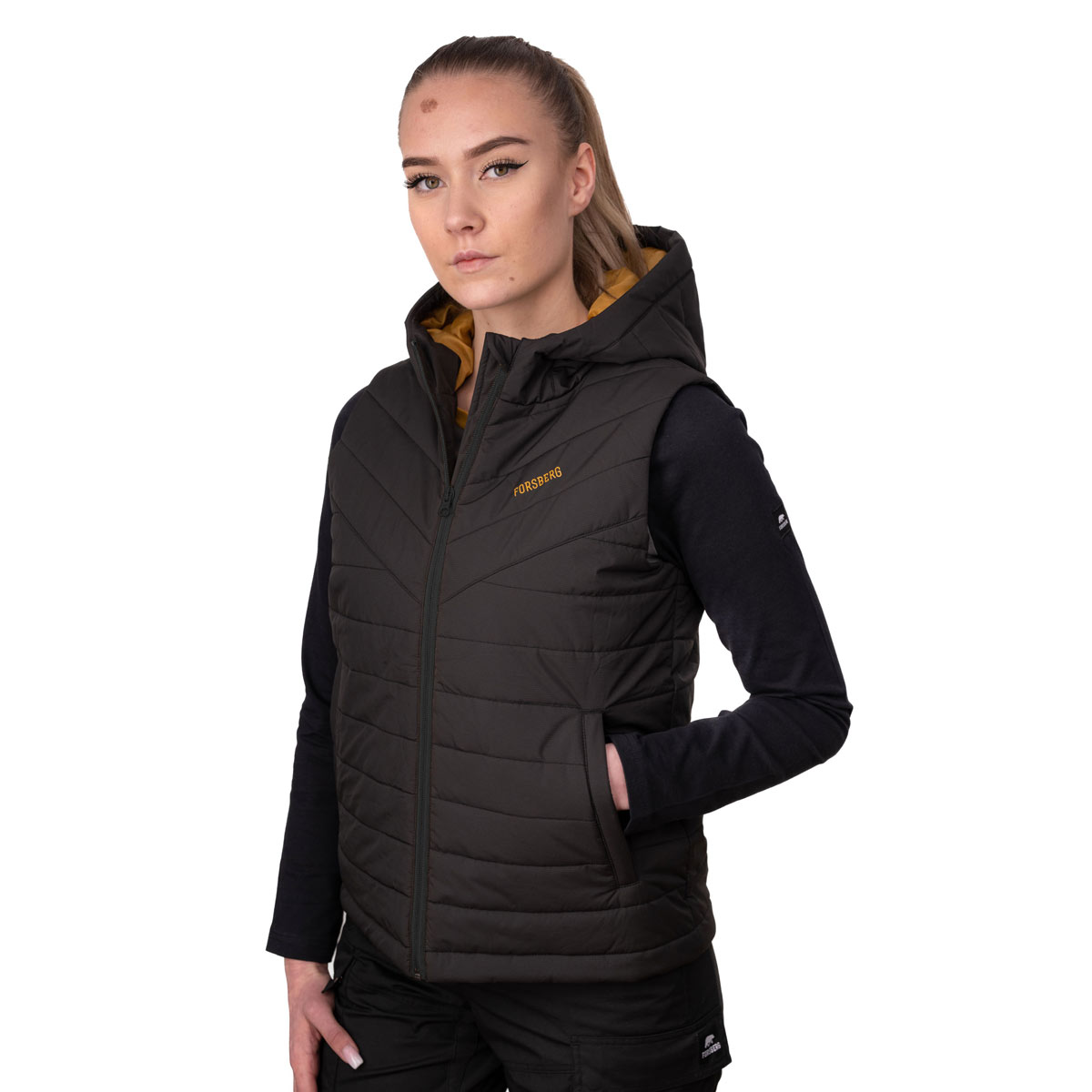 FORSBERG wattierte Damenweste mit Kapuze - 3