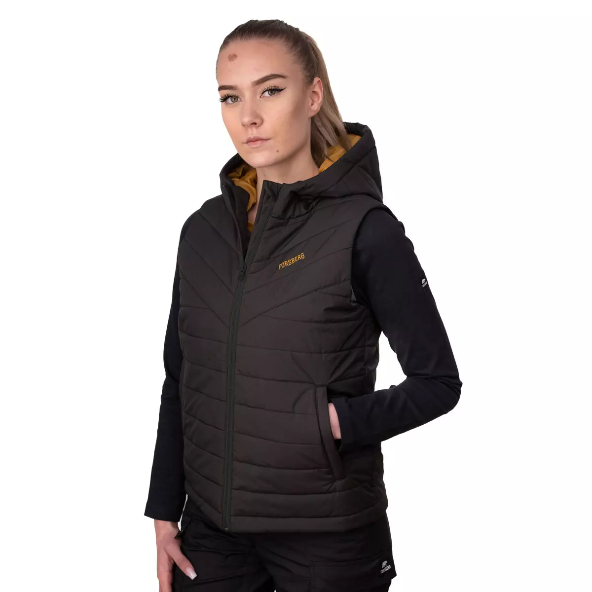 FORSBERG wattierte Damenweste mit Kapuze - 3, Bekleidung, Mantel, Jacke, Weste