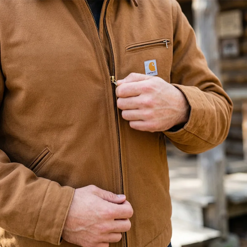 Jacke, Braun, Reißverschluss, Tasche, Carhartt