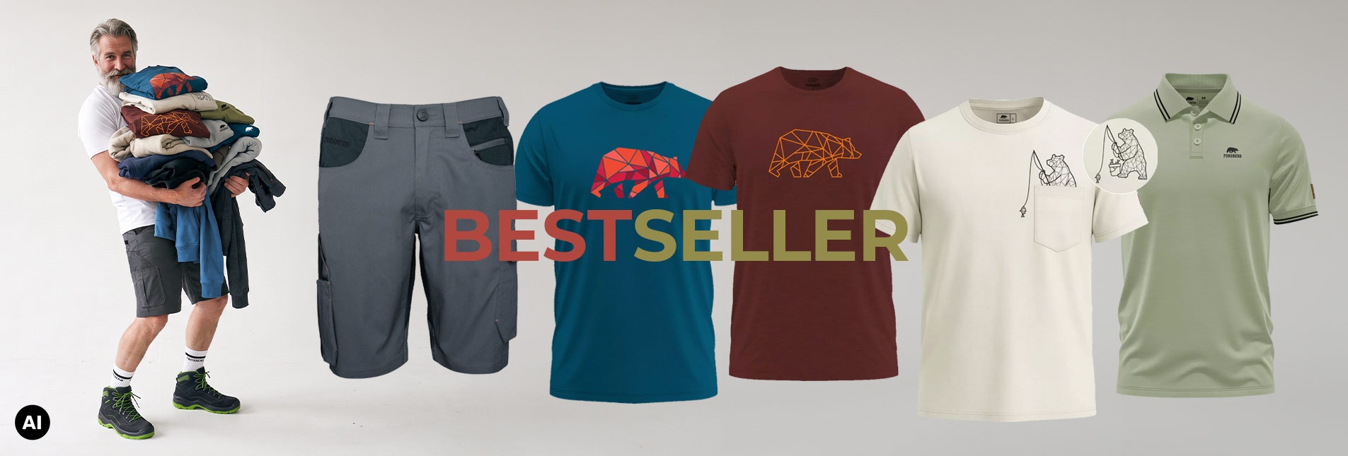 kurzehosen, t-shirt, tintenfisch, grafik, tasche
