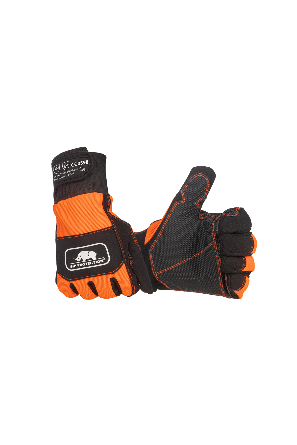   SIP Protection Schnittschutzhandschuhe EN ISO 11393 Klasse 2 Design A beide Hände EN 388:2016 3 1 3 1 - 1, Arbeitshandschuhe, Schutzhandschuhe, Orange Schwarz, SIP PROTECTION, Klettverschluss