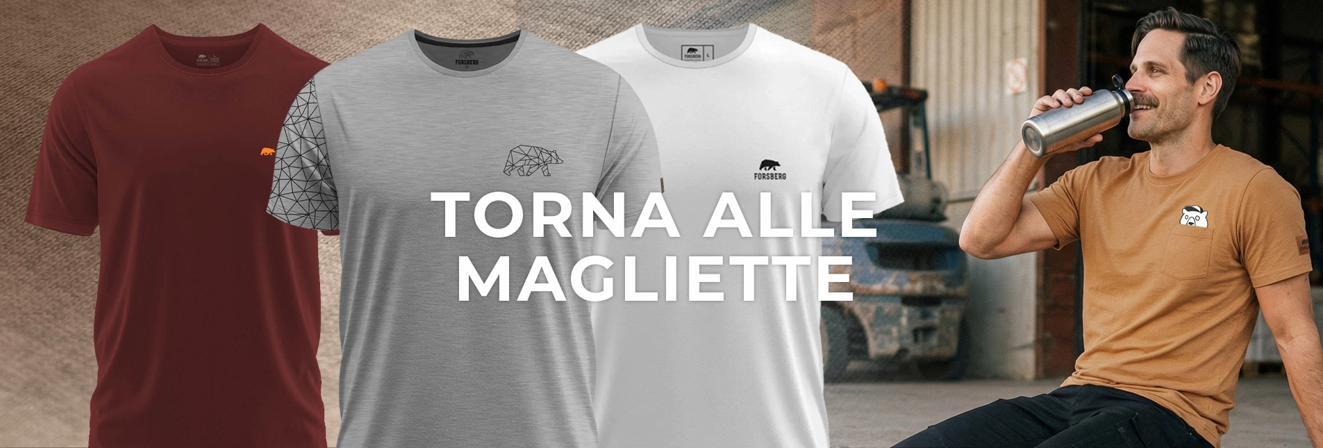 t-shirt, kurzarm, logo, braun, grau, weiß, geometrischer bär, brusttasche