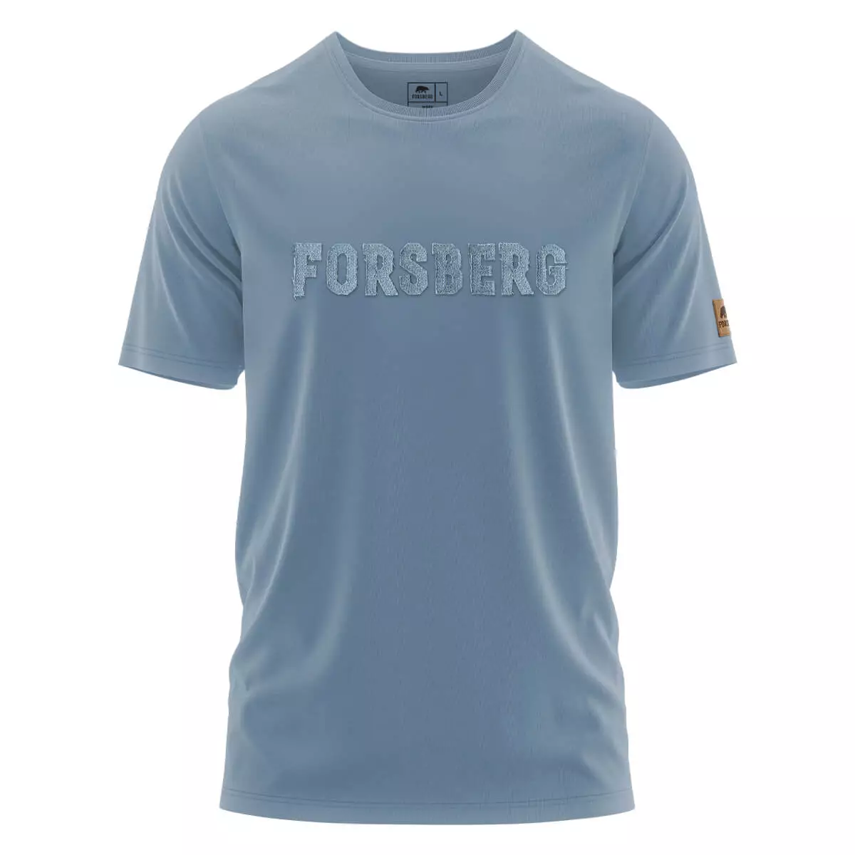 FORSBERG T-Shirt mit Denim-Schriftzug - 1
