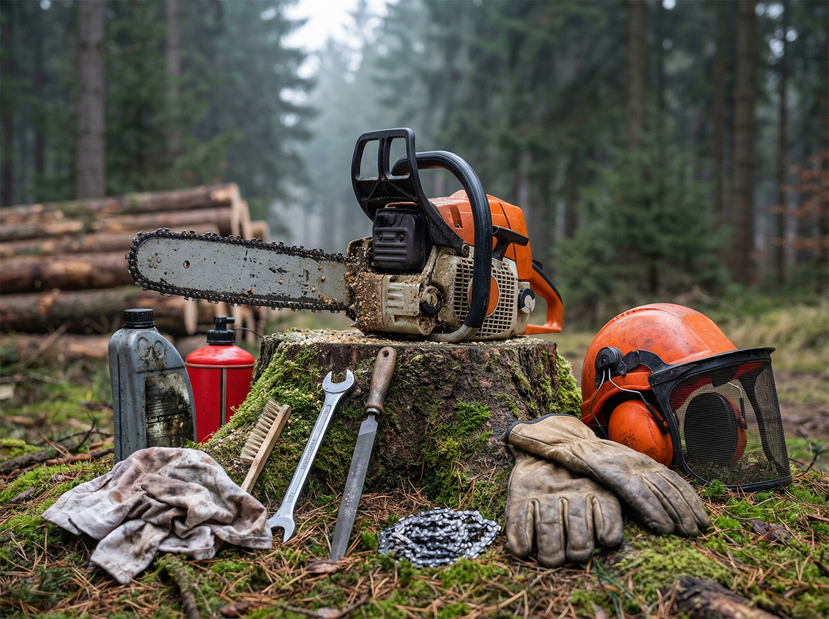 Kettensaege und Forstwerkzeug Pflege und Ersatzteile