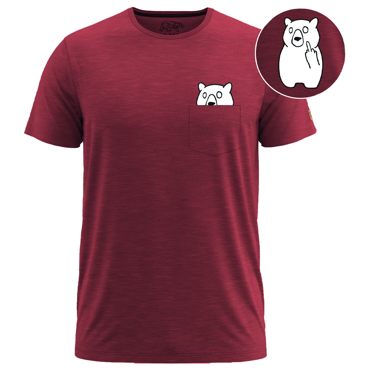 FORSBERG Fingarson T-Shirt mit Brusttasche - 1, Bekleidung, T-shirt, Kastanienbraun