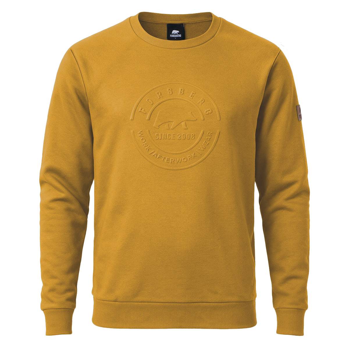 FORSBERG Sweatshirt mit 3D Logo - 1 FORSBERG Sweatshirt mit 3D Logo - 1, Sweatshirt, Senfgelb, Geprägtes Logo, Rundhals, Langarm