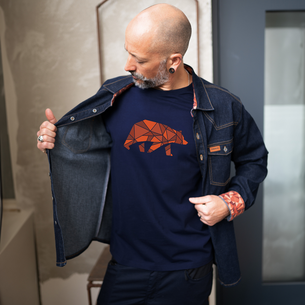 FORSBERG robustes Jeanshemd mit farbigem Ausputz - 6