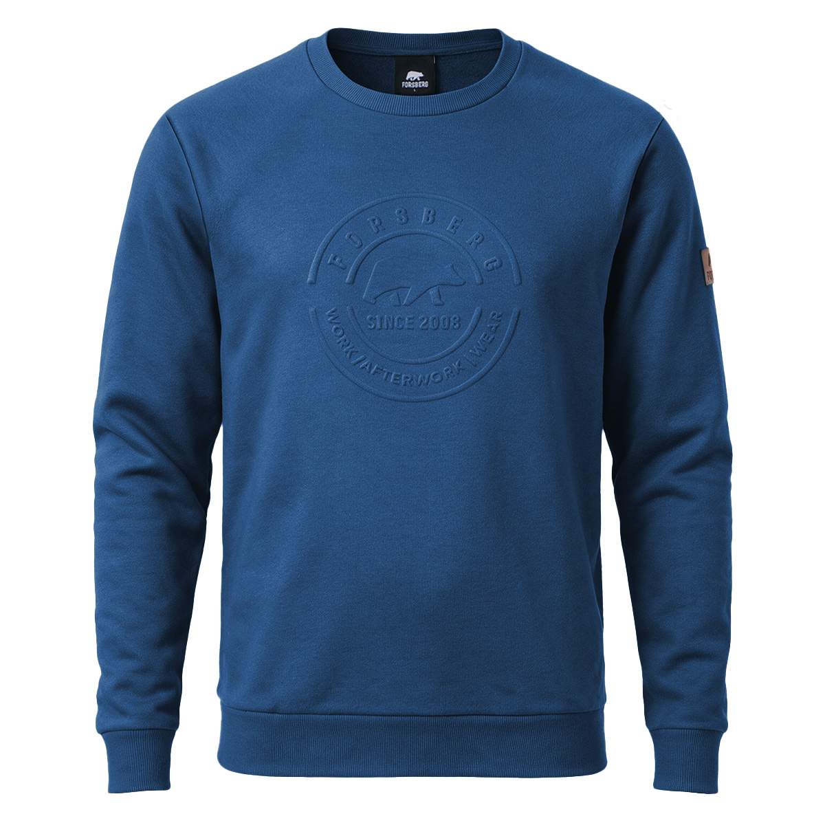 FORSBERG Sweatshirt mit 3D Logo - 8 FORSBERG Sweatshirt mit 3D Logo - 8, Pullover, Rundhals, Embossed-Logo, Blau, Langarm