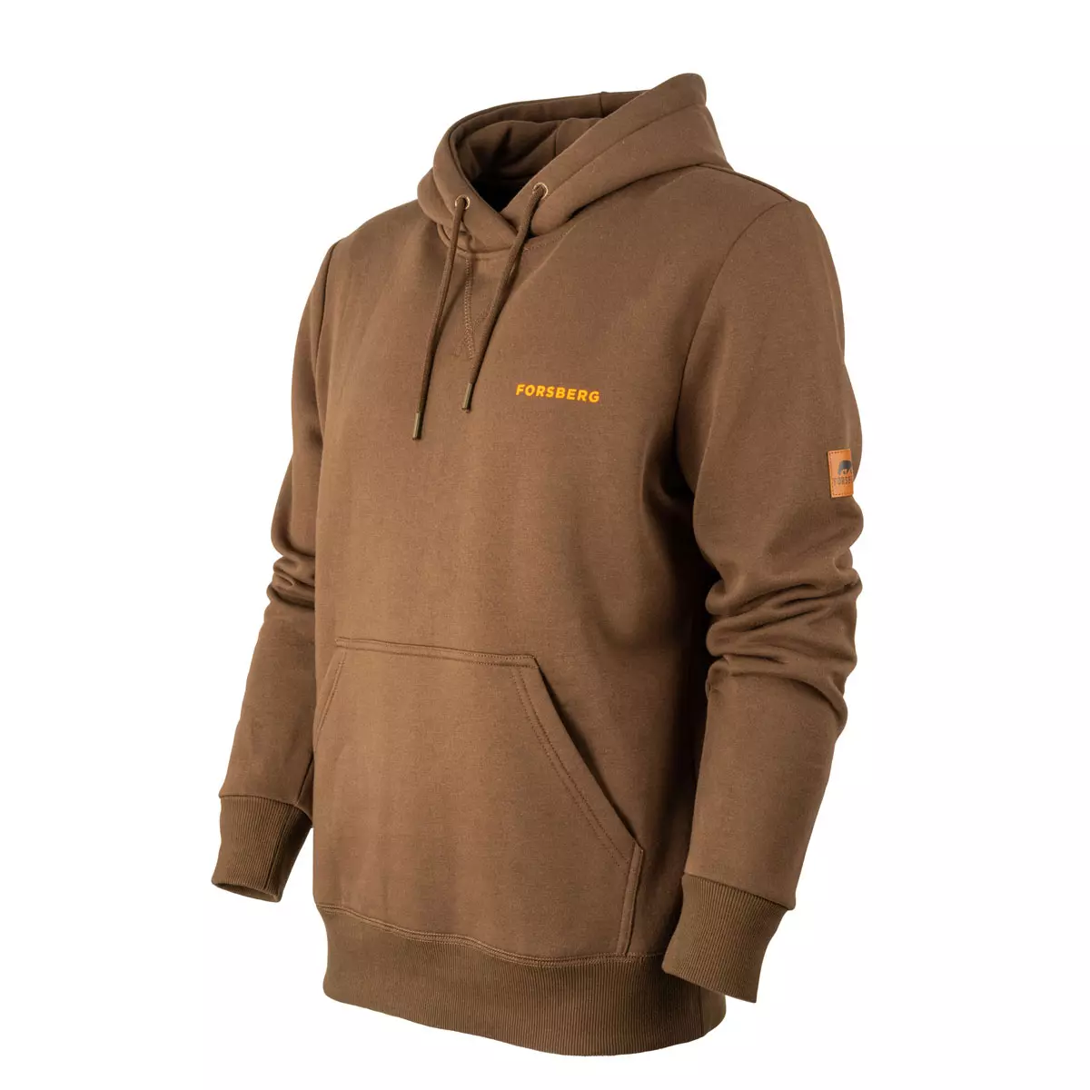 FORSBERG brauner Hoodie mit Logo auf Brust und Rücken - 3