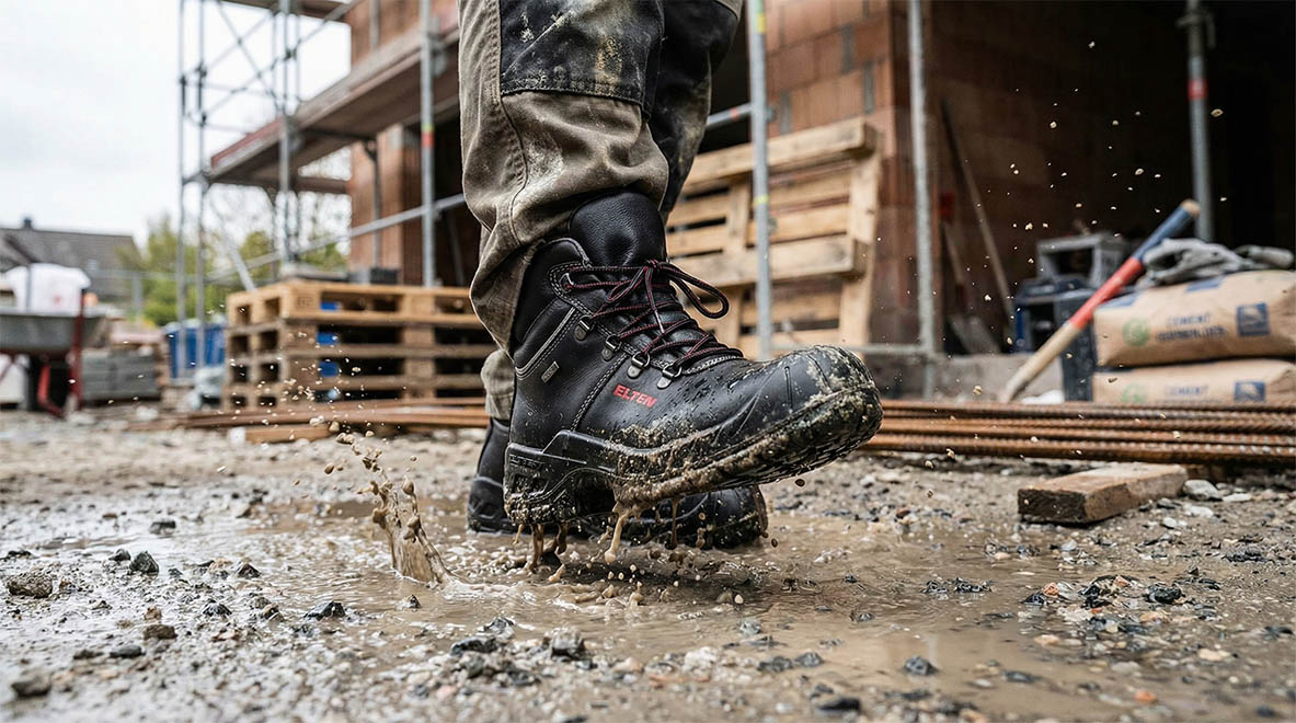 Stiefel, Arbeitsstiefel, Gummistiefel, Muddrand, Baustelle