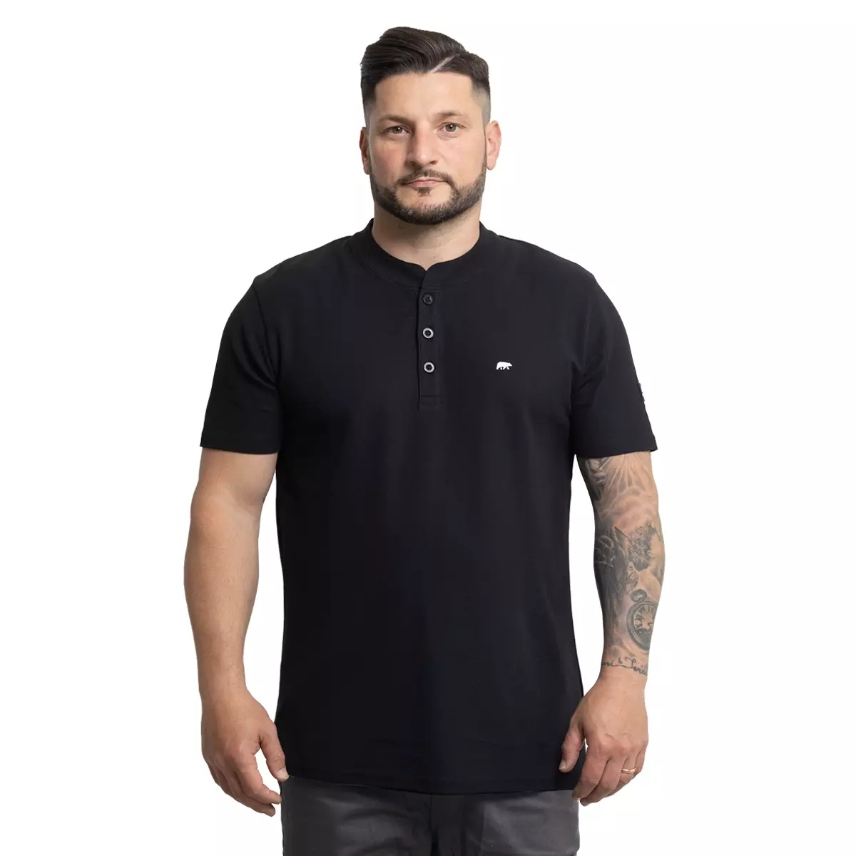 FORSBERG Poloshirt mit Stehkragen - 4, T-shirt, Langarm, Ärmel, Hemd, Person