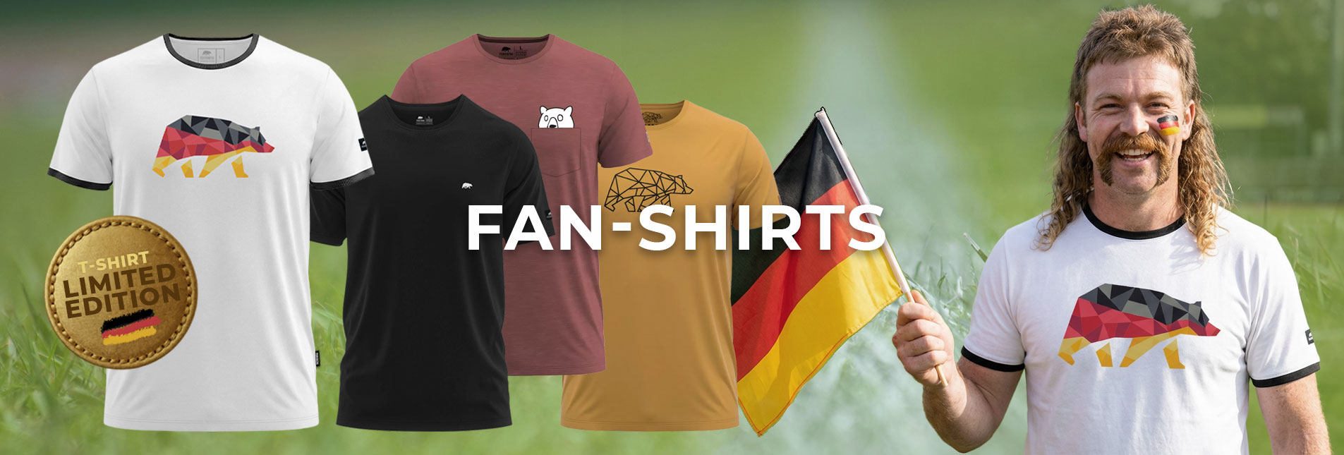 T-shirt, Geometrischer Bär, Panda Grafik, Limitierte Auflage, Deutsche Flagge