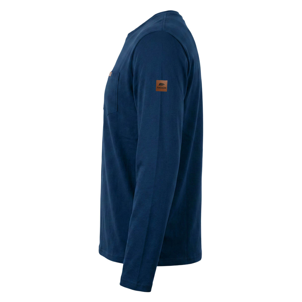 FORSBERG Longsleeve mit Brusttasche - 11, Langarmshirt, Kleidung, Baumwolle, Blau, Tunika