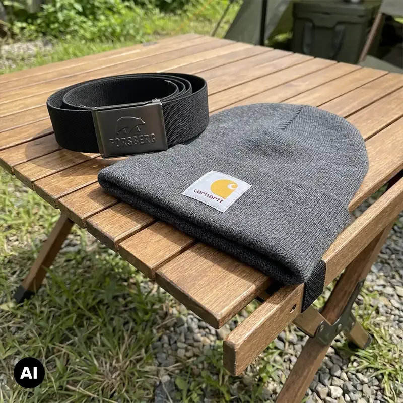 beanie, grau gestrickt, carhartt, gürtel, faltbarer tisch, Gürtel, Beanie, Grau, Carhartt, Gewebe