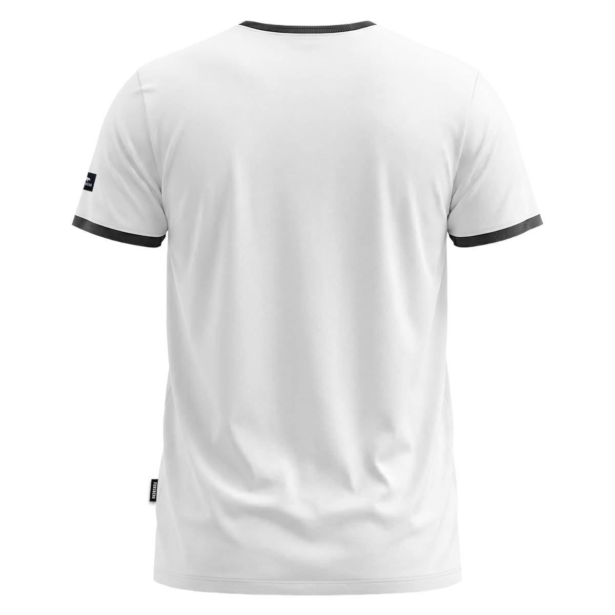 T-Shirt, Kurzarm, Weiß, Rundhals, Schwarzakzente