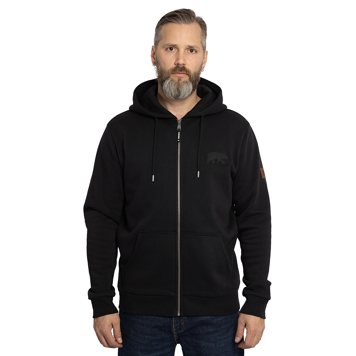 FORSBERG Zip-Hoodie mit Frottee Logo - 12