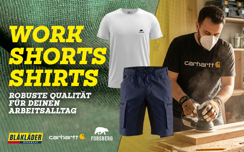 Tee, Kurzarm, Arbeitsshirt, weiß, Hose, Navy, Cargo, Bauarbeiter, T-Shirt, Shorts, Arbeitskleidung, Kombination, Baumarkt, Tee, Hemd, Shorts, Workwear, Holzarbeit