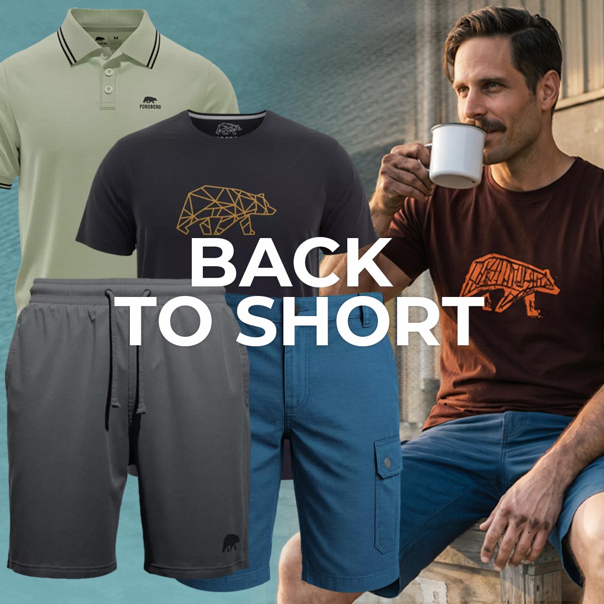  Polo, T-Shirt, Hose, Shorts, Bear graphic