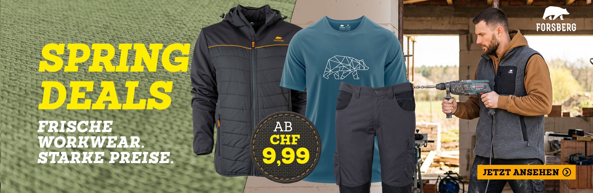 jacke, t-shirt, hose, outdoor, werkzeug