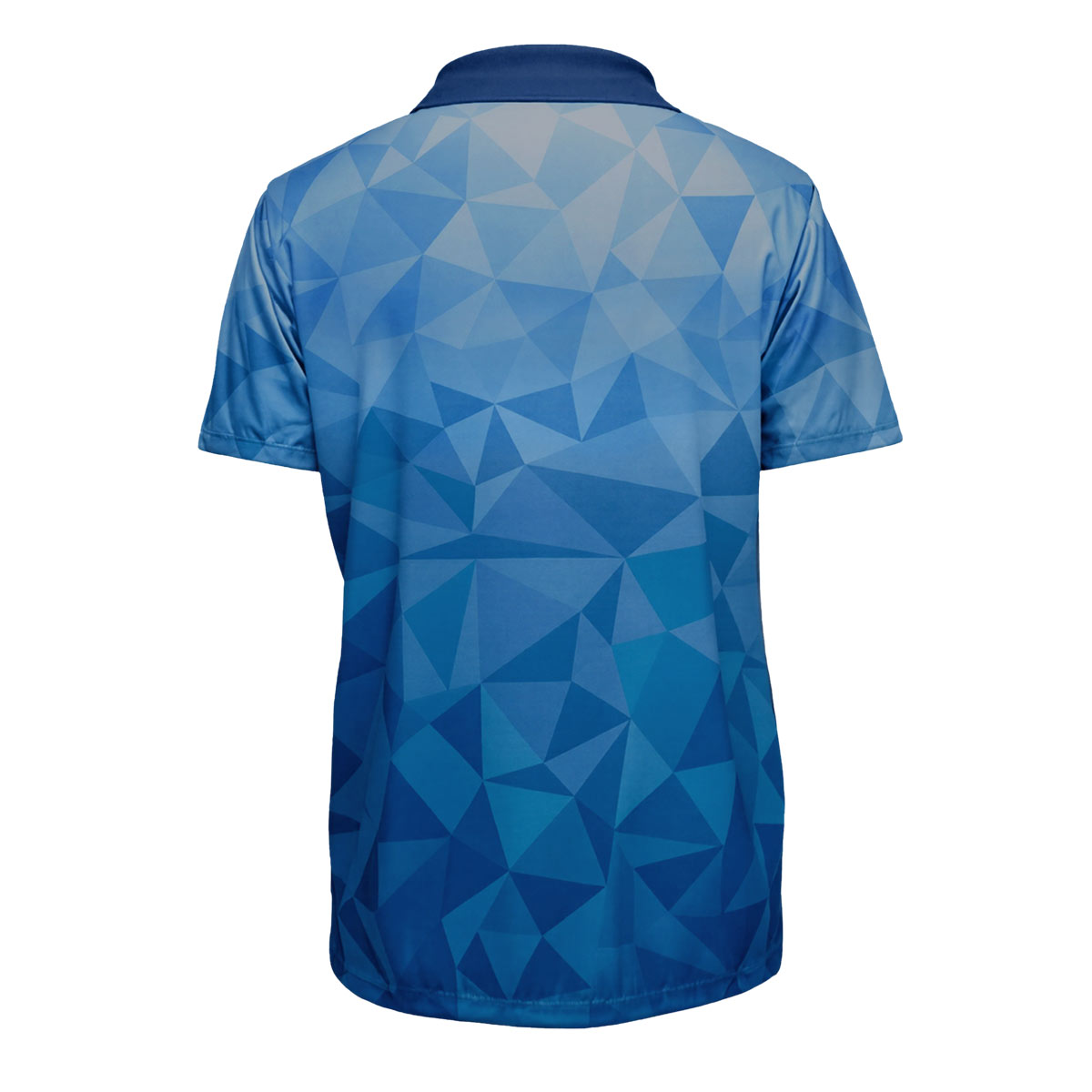 FORSBERG Funktions-Poloshirt blauer Allover-Polygonprint Verlauf - 2