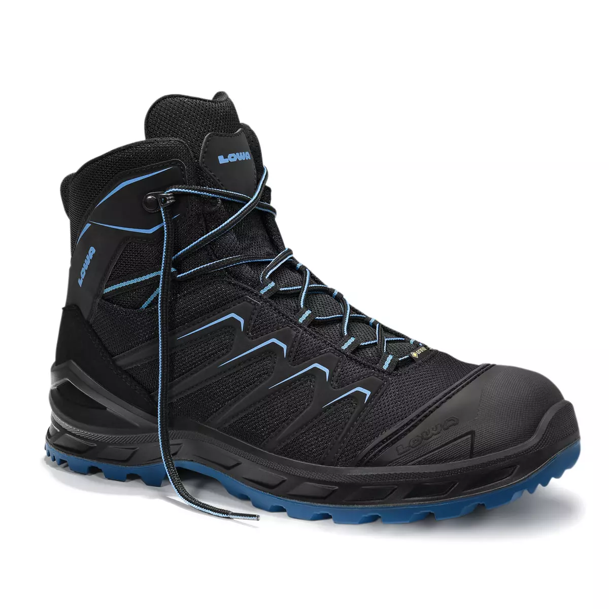 LOWA Leandro Pro GTX Mid S3 Scarpe Antinfortunistiche, Pelle, Gore-Tex, Punta In Acciaio, Taglia 44, Nero