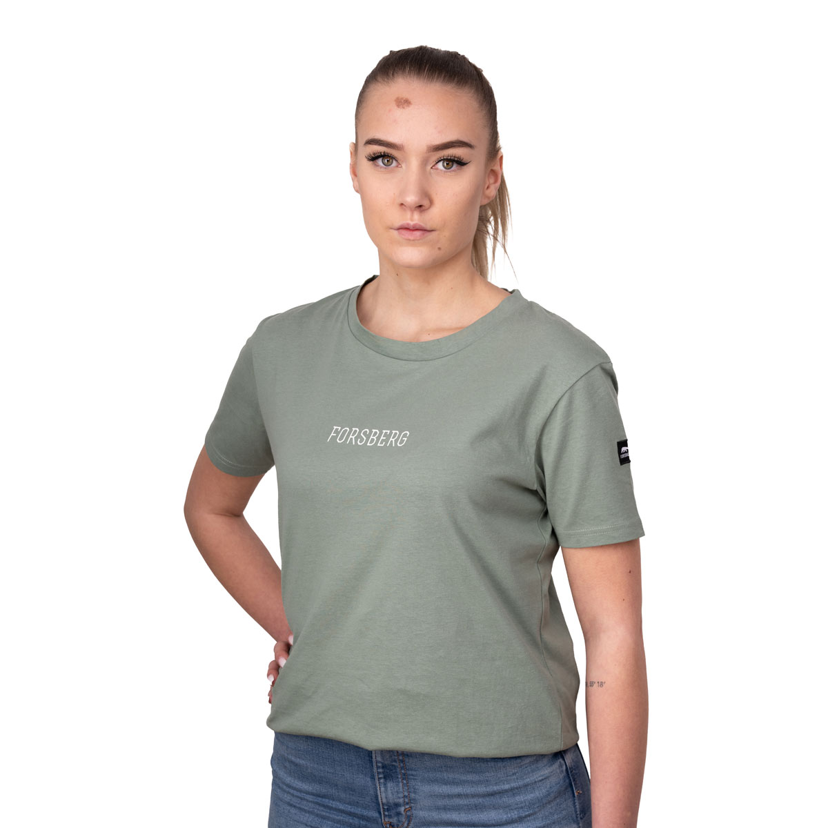 FORSBERG T-shirt met logo op de borst dames