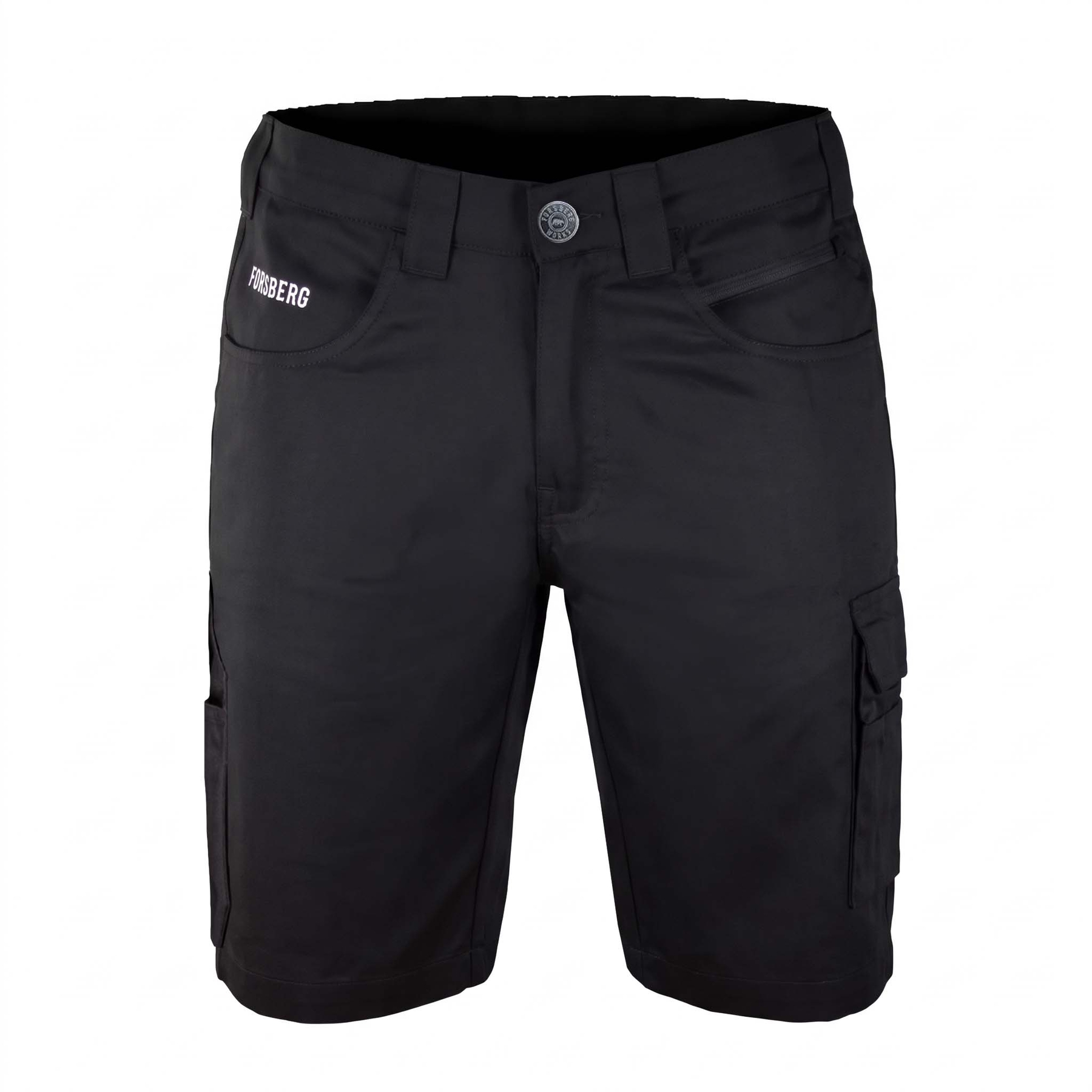 FORSBERG Halpa kurze Arbeitshose - 1 FORSBERG Halpa kurze Arbeitshose - 1, Cargo-Shorts, schwarz, Seitentaschen, Gürtelschlaufen, Knopfverschluss