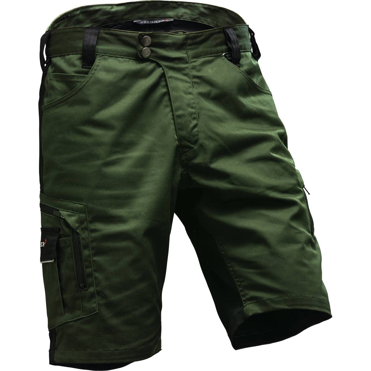 PFANNER® StretchFlex Cancool Shorts - 2, Kurzshorts, Cargo, Olivgrün, Taschenunterteilung, Knopfverschluss