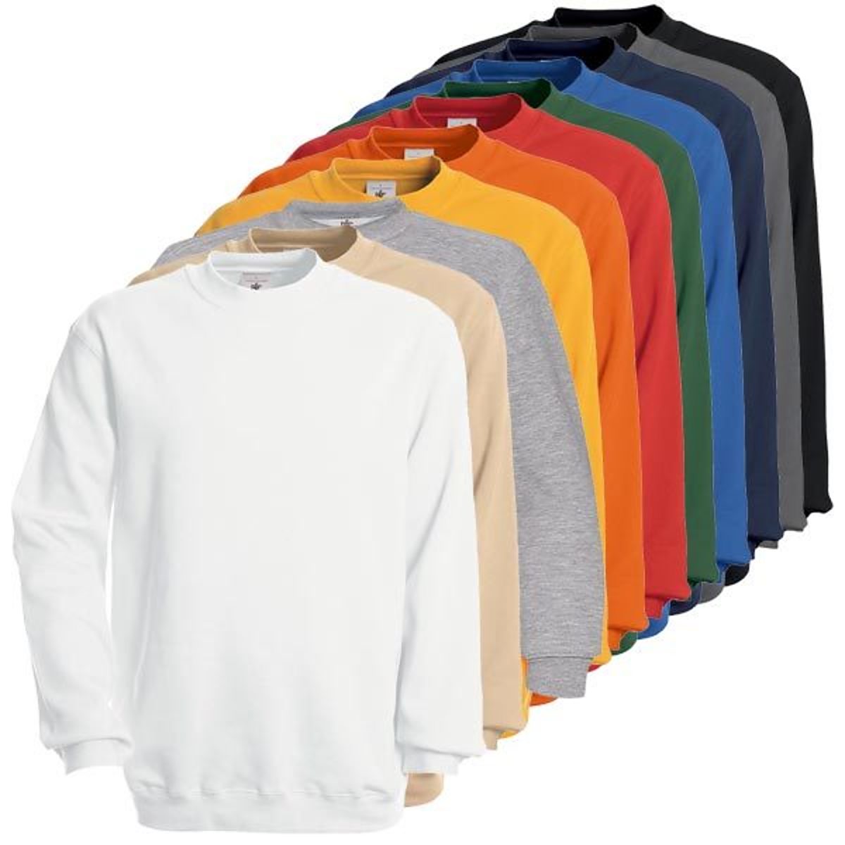 Sweatshirt einfarbig mit Rundhalsausschnitt - 1
