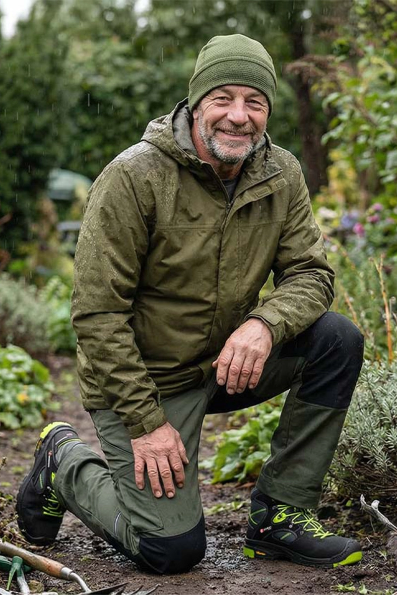 Outdoorjacke, Kapuzenjacke, Olivgrün, Leder?, Hose