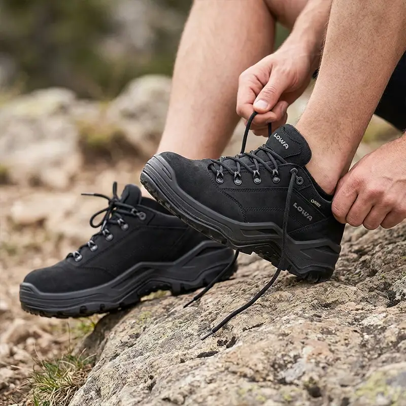 stiefel, wanderschuhe, outdoor-schuh, schwarze schuhe, gummisohlen