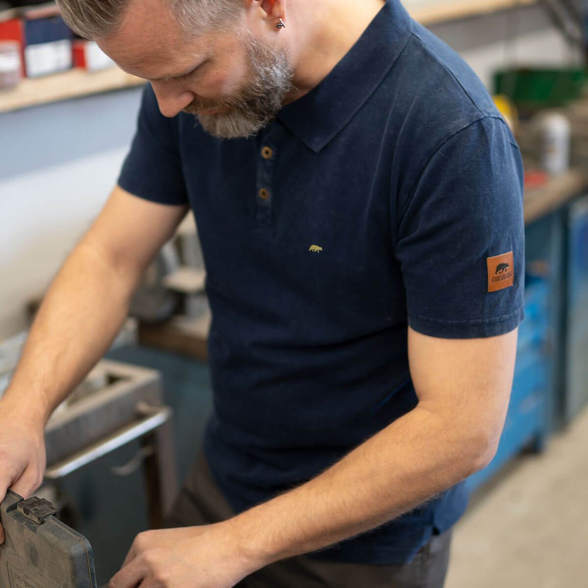 FORSBERG Poloshirt im Denim-Look  - 3