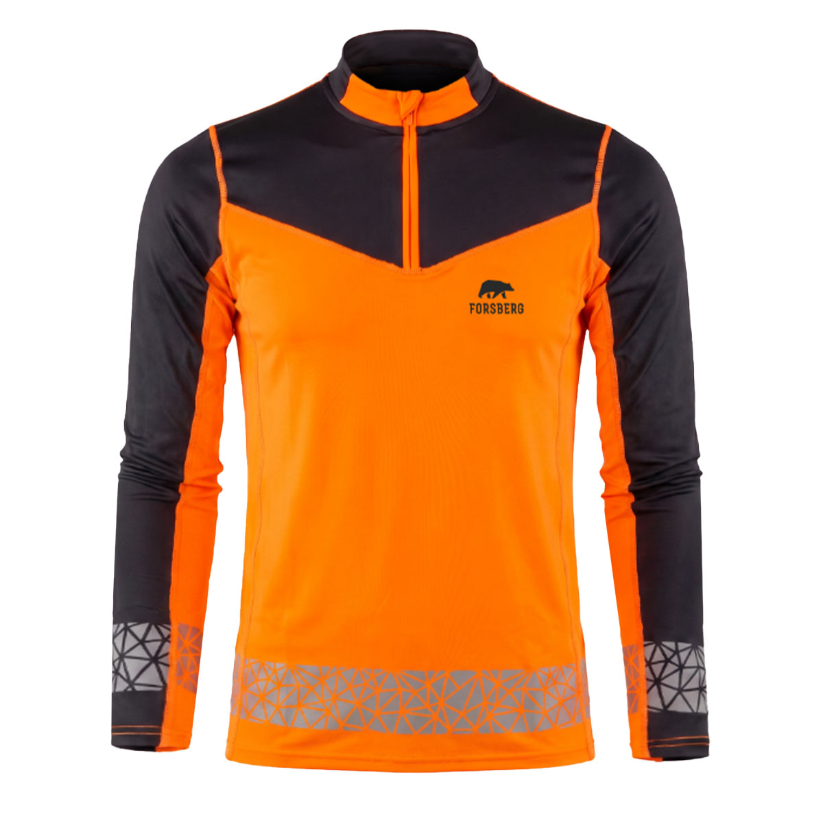 FORSBERG Torke Funktionsshirt langarm - 1 FORSBERG Torke Funktionsshirt langarm - 1, Langarmshirt, Checkpoint-Laufshirt, Orange-Shirt, Reflektierende-Bänder, Fasung-Detail