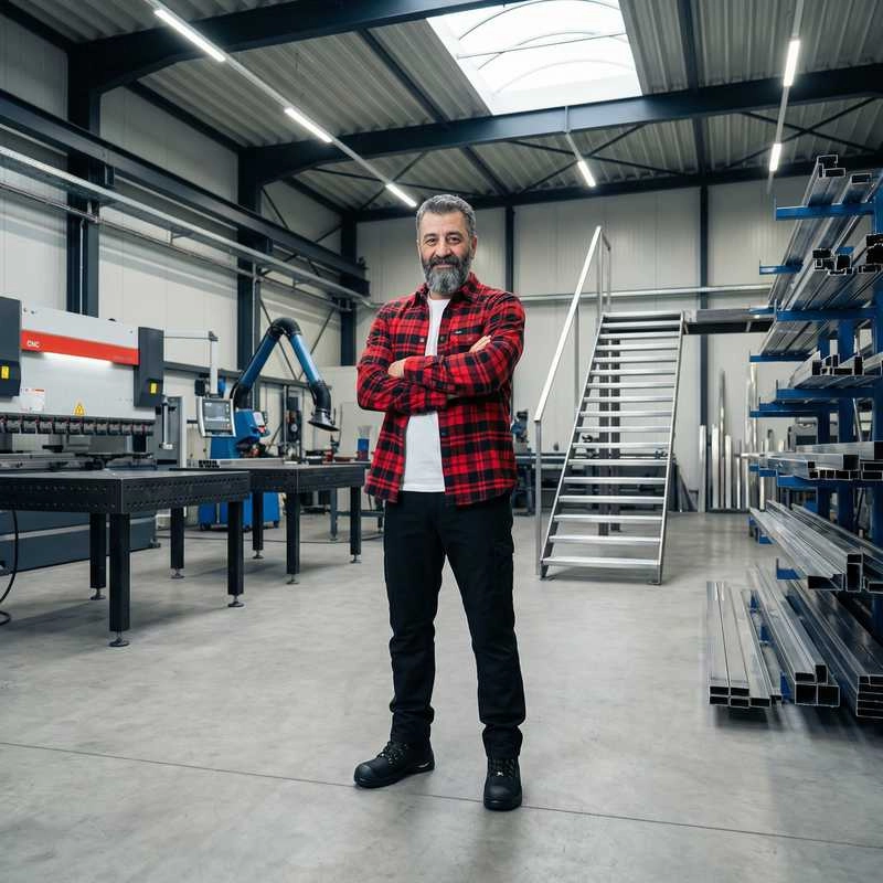 Männer, Arbeiter, Industrieller Arbeitsplatz, Flanellhemd, Stahlprodukte