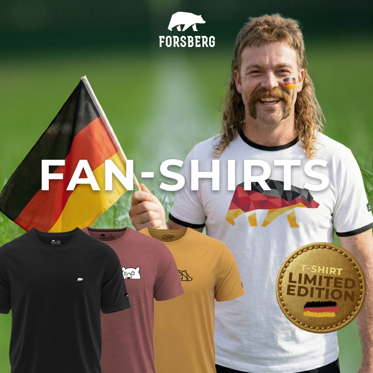 T-Shirt, Deutsche Flagge, Fan-Shirt, Limitierte Auflage, Grafik-Tee