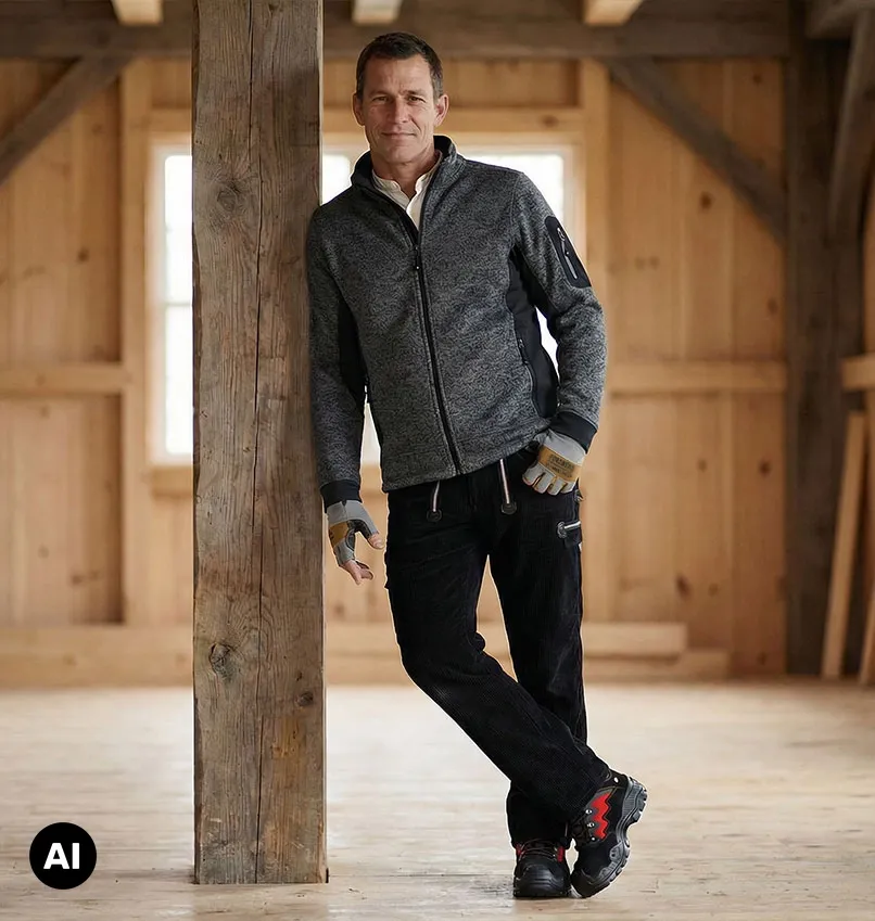 Fleecejacke, Zipjacke, Herrenbekleidung, Casual Outfit, Workwear
