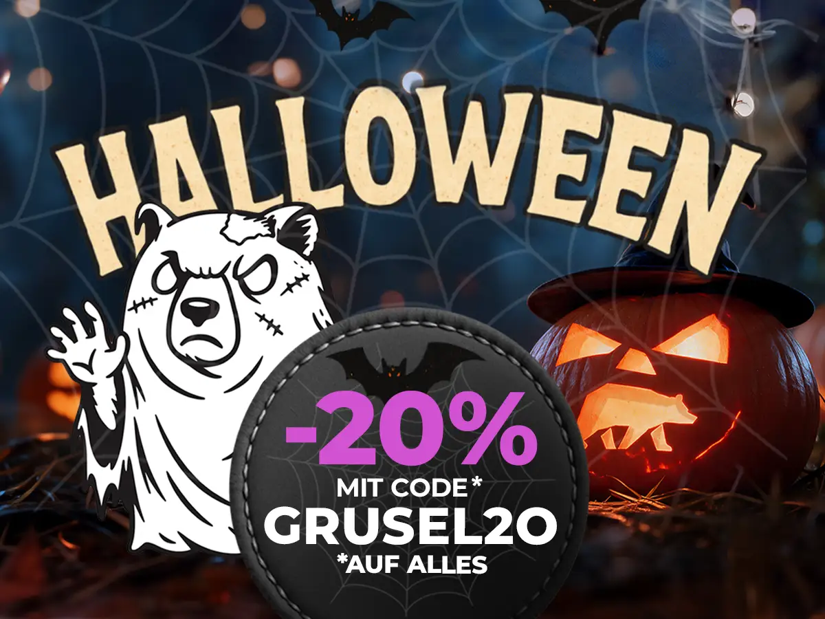 Halloween, Werbebanner, Kürbis, Geisterbär, Spinnennetz