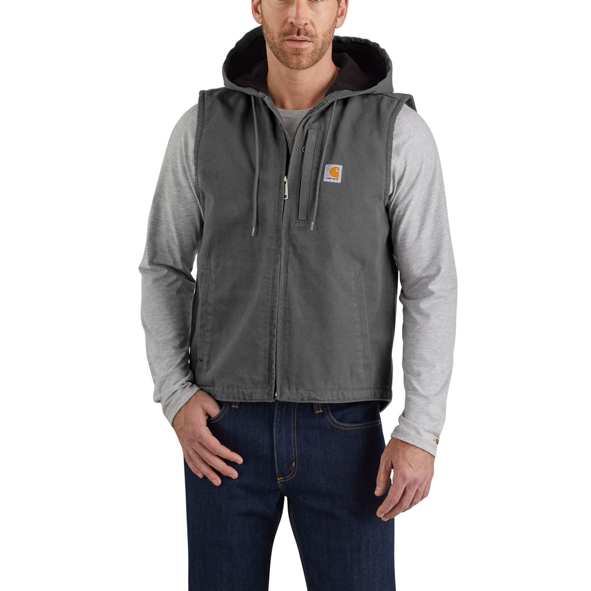 Carhartt Washed Duck Knoxville Weste mit Kapuze