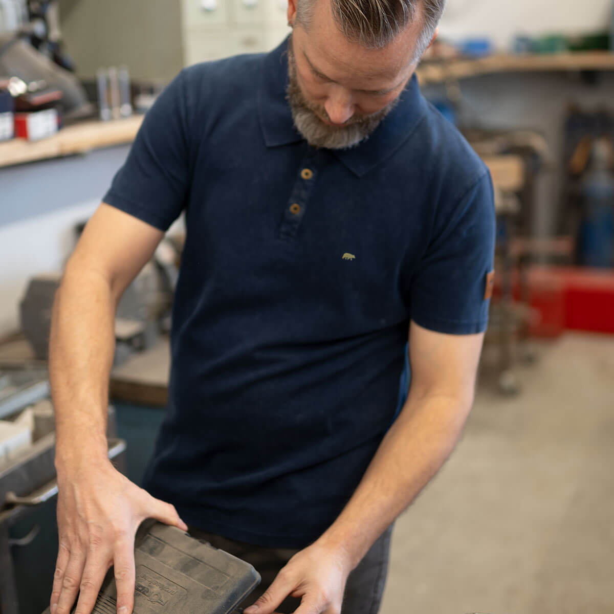 FORSBERG Poloshirt im Denim-Look  - 2