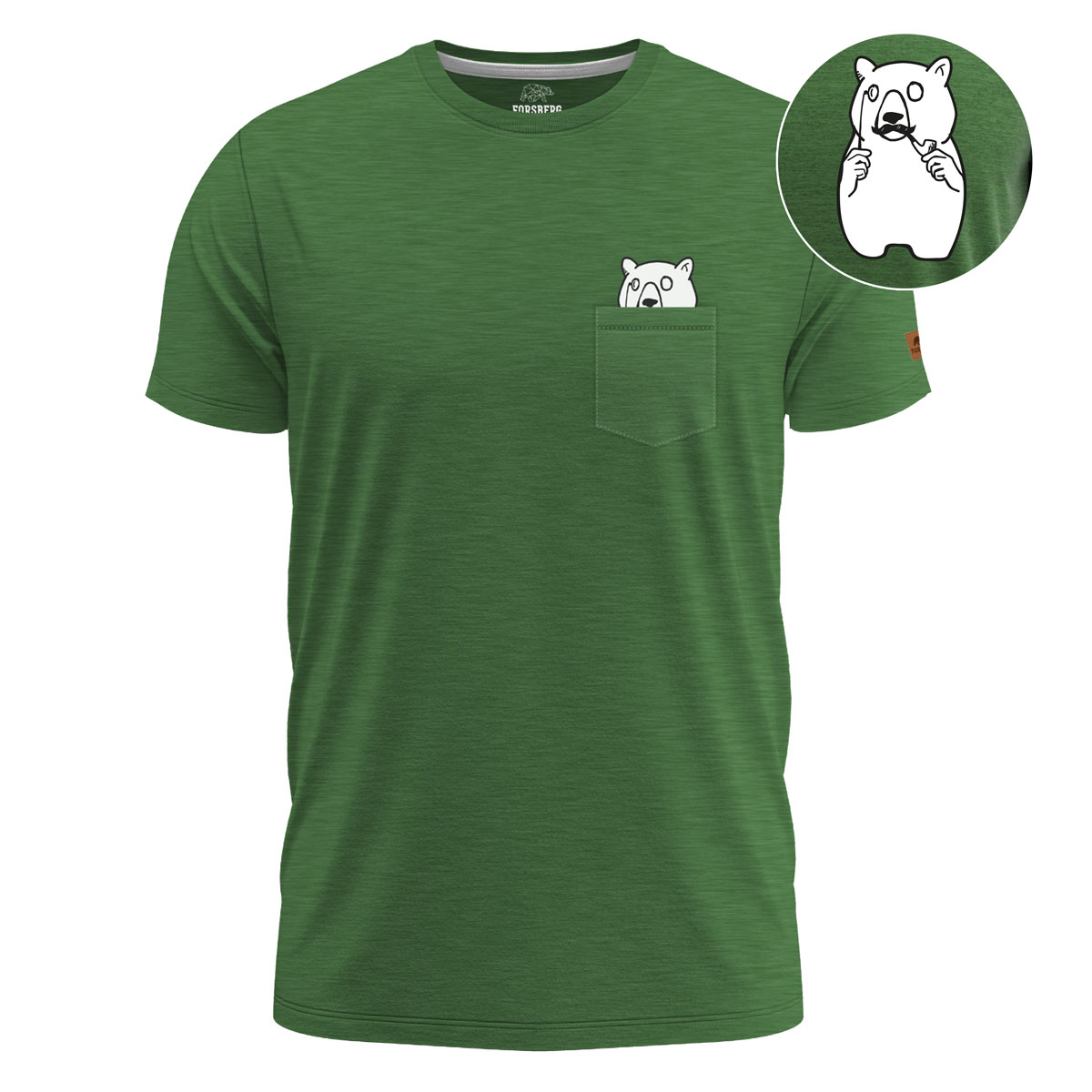 FORSBERG grünes T-Shirt mit Brusttasche - 1