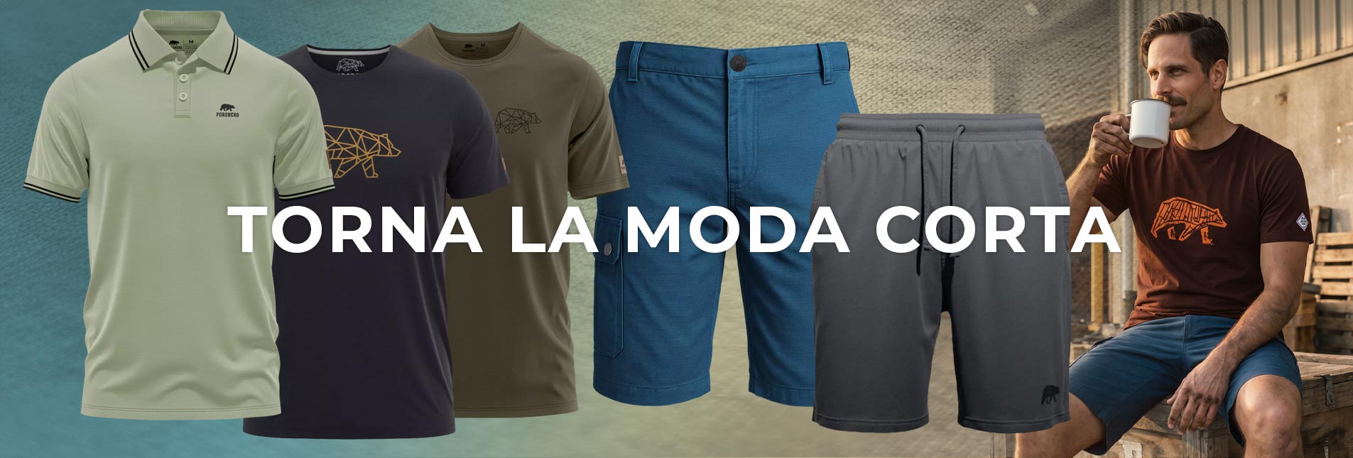 Polohemd, T-Shirt, Shorts, Shorts mit Kordelzug, Logo-Tee
