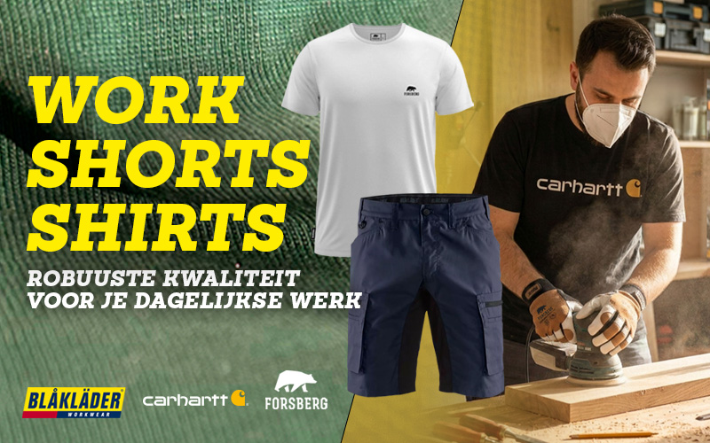 Tee, Shirt, Hemd, Shorts, Werkstatt, tshirt, kurze hose, arbeitskleidung, cargo shorts, weißes t-shirt