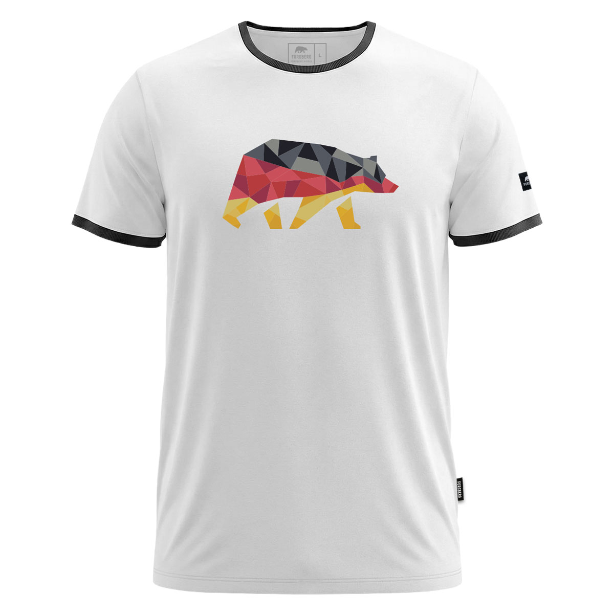 FORSBERG Almanson T-Shirt - 1, T-Shirt, Polyester, Geometrischer Bär, Weiß, Kurzarm