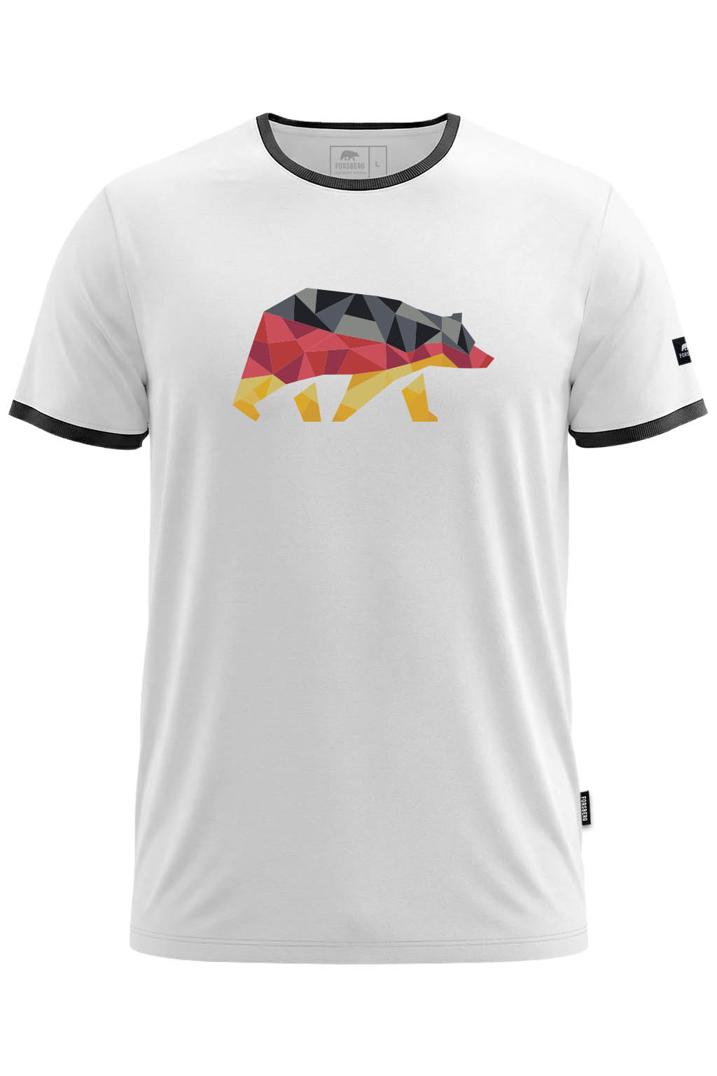 FORSBERG Almanson T-Shirt - 1, T-Shirt, Geometrischer Rhino, Logo freigestellt, Kurzarm, Plain Weiß