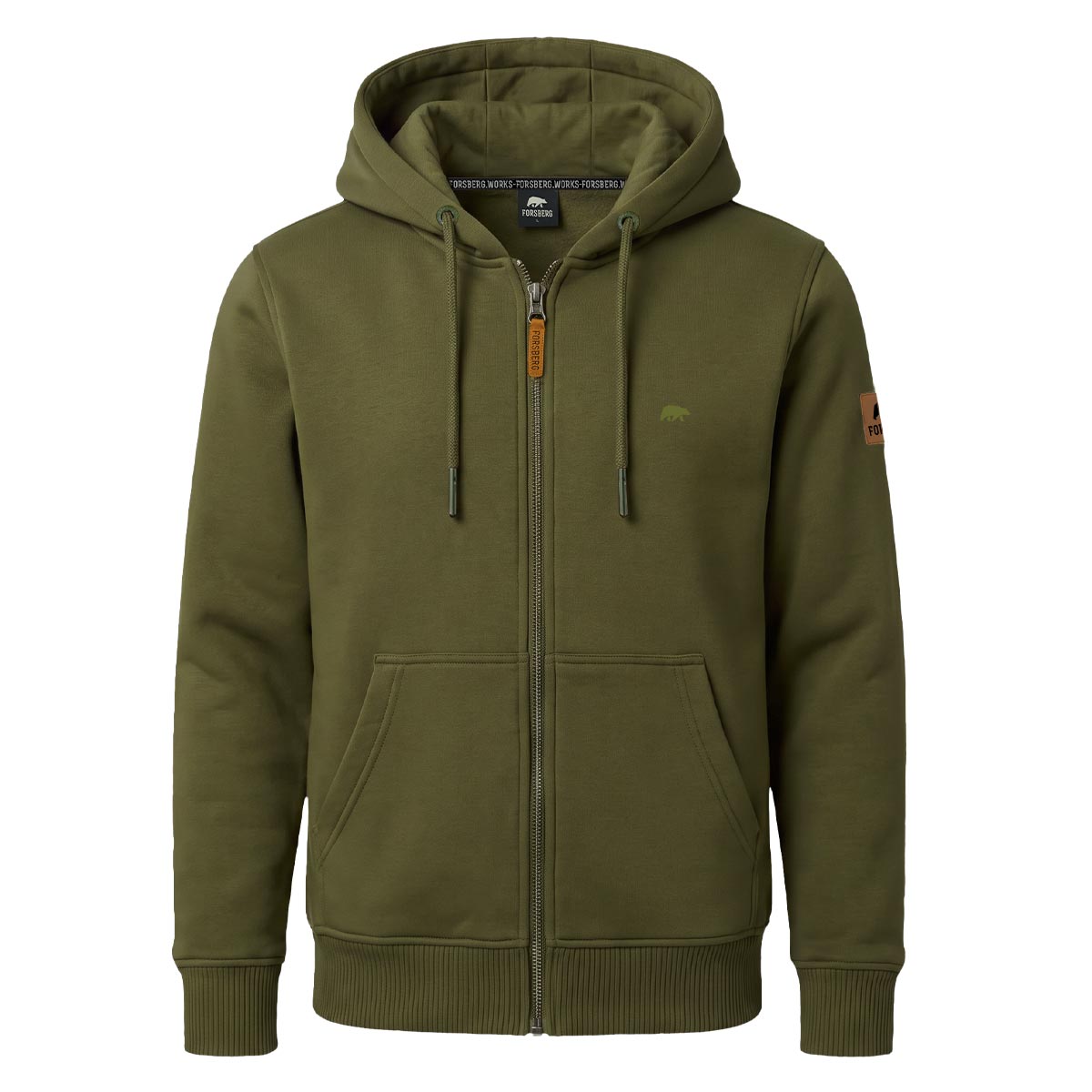 FORSBERG Vidarson Zip Hoodie - 1 853980740-M - olijf-