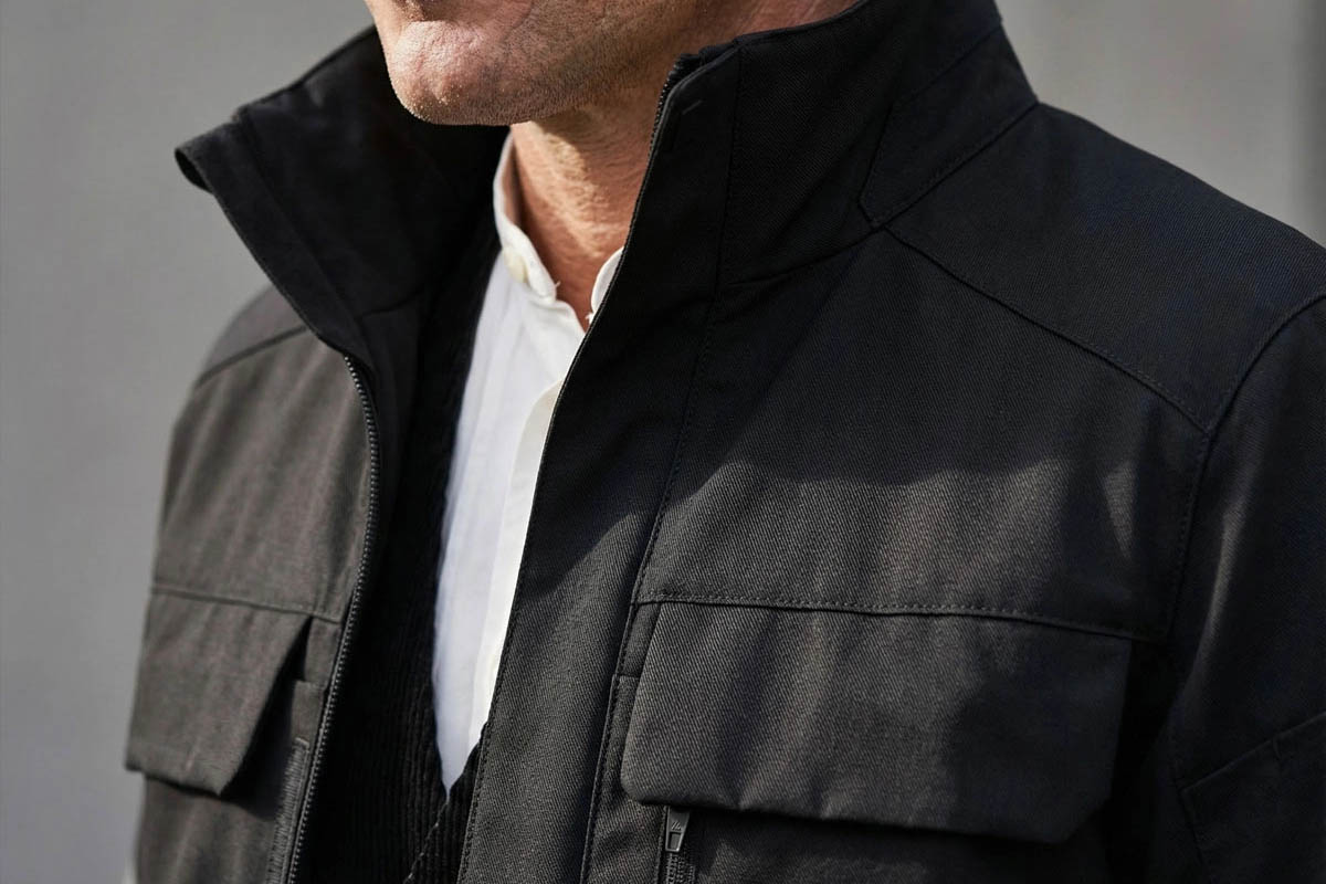 jacke, Bomber, Reißverschluss, taillierte Passform, neutrale Farbe