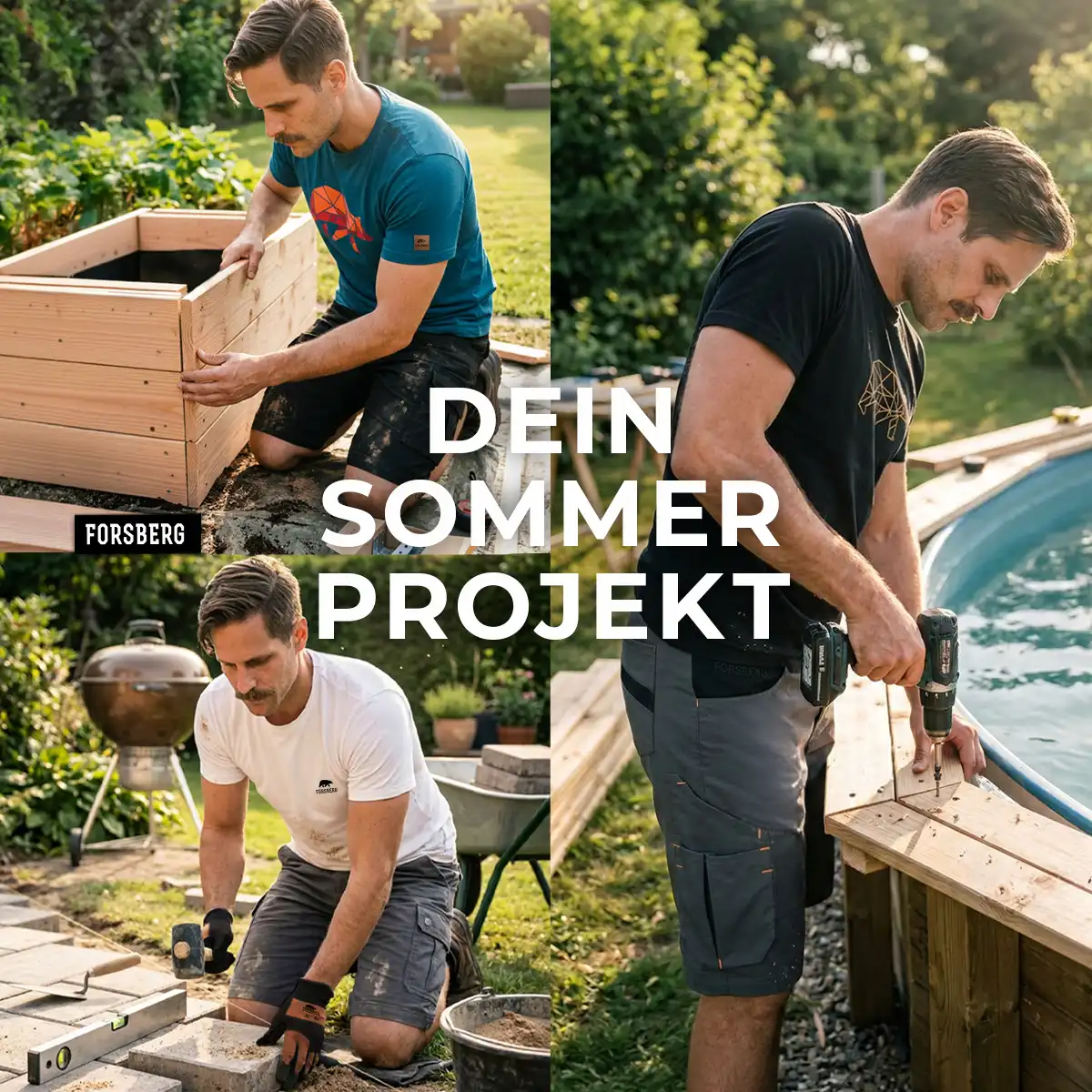 Holzprojekt, Gartenarbeit, Sommerprojekt, Bauholz, Werkzeug