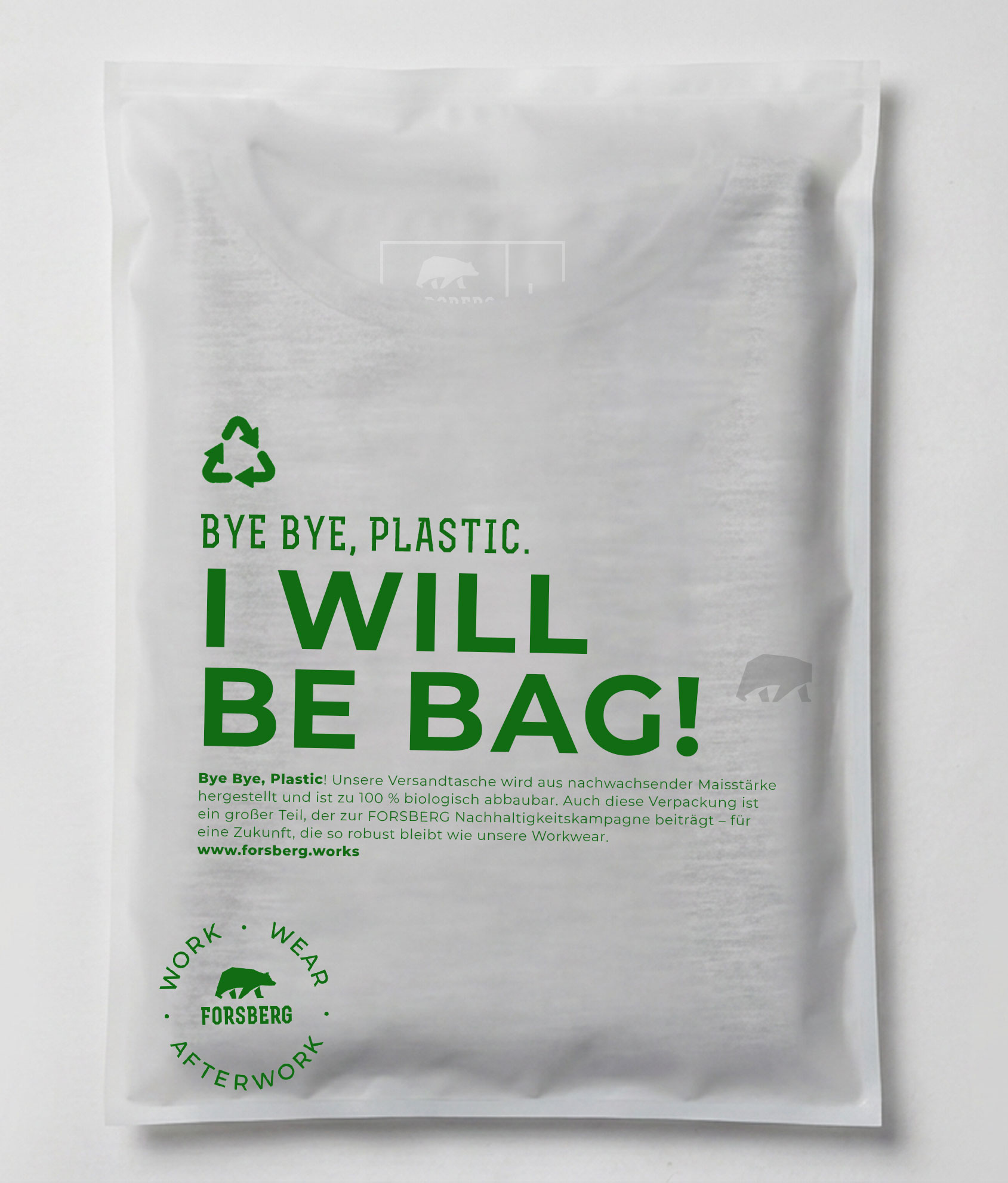 Kompostierbare Versandtasche aus Maisstärke — FORSBERG